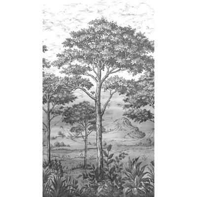 GoodHome Turcoaz Black & White Woodland Matt Mural 3 GoodHome Turcoaz Black & White Woodland Matt Mural