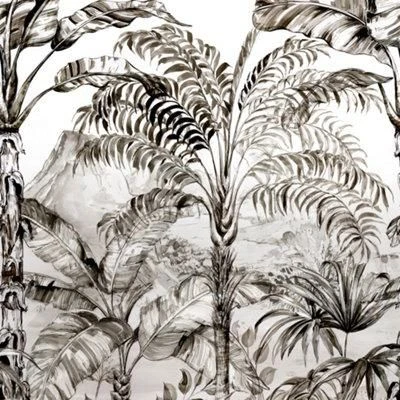 GoodHome Turman Black & White Tropical Matt Mural 7 GoodHome Turman Black & White Tropical Matt Mural - Image 5