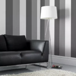 GoodHome Unity Grey & White Striped Textured Wallpaper Sample -Goodhome goodhome unity grey white striped textured wallpaper sample5397007016949 01i BQ