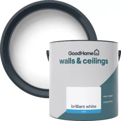GoodHome Walls & Ceilings Brilliant White Vinyl Matt Emulsion Paint, 2.5L