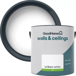 GoodHome Walls & Ceilings Brilliant White Vinyl Silk Emulsion Paint, 2.5L