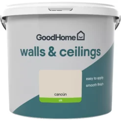 GoodHome Walls & Ceilings Cancun Silk Emulsion Paint, 5L -Goodhome goodhome walls ceilings cancun silk emulsion paint 5l3663602594031 02c