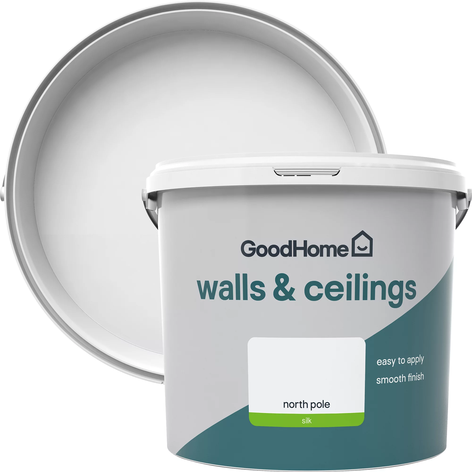 GoodHome Walls & Ceilings North Pole Silk Emulsion Paint, 5L 3 GoodHome Walls & Ceilings North Pole Silk Emulsion Paint, 5L