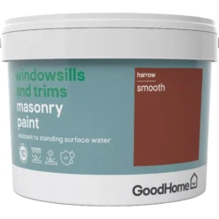 GoodHome Windowsills & Trims Harrow Smooth Matt Masonry Paint, 2.5L -Goodhome goodhome windowsills trims harrow smooth matt masonry paint 2 5l3663602520634 08c bq