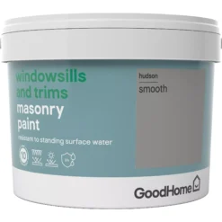 GoodHome Windowsills & Trims Hudson Smooth Matt Masonry Paint, 2.5L -Goodhome goodhome windowsills trims hudson smooth matt masonry paint 2 5l3663602520702 08c bq