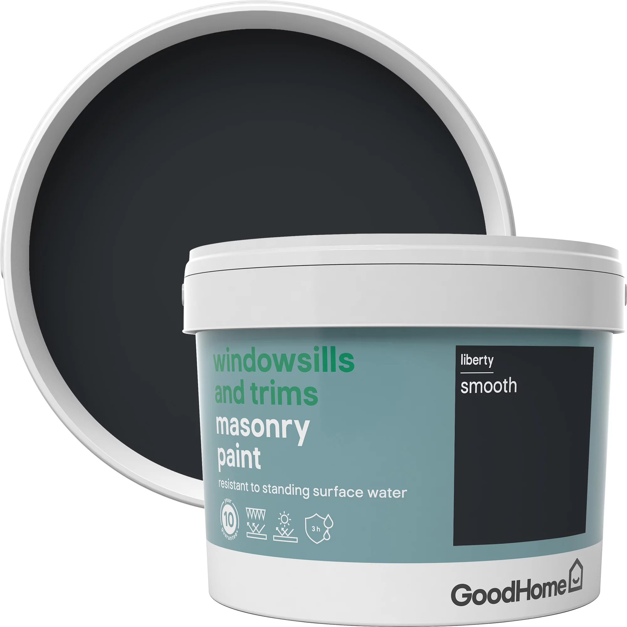 GoodHome Windowsills & Trims Liberty Smooth Matt Masonry Paint, 2.5L 3 GoodHome Windowsills & Trims Liberty Smooth Matt Masonry Paint, 2.5L