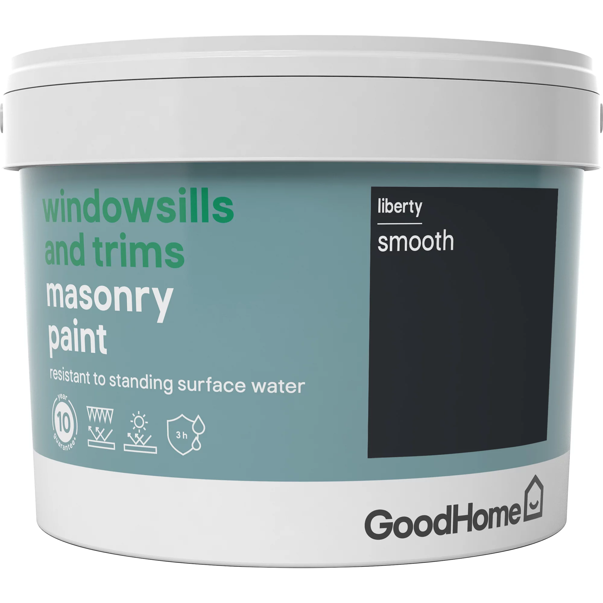 GoodHome Windowsills & Trims Liberty Smooth Matt Masonry Paint, 2.5L 5 GoodHome Windowsills & Trims Liberty Smooth Matt Masonry Paint, 2.5L - Image 3