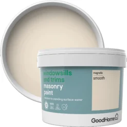GoodHome Windowsills & Trims Magnolia Smooth Matt Masonry Paint, 2.5L -Goodhome goodhome windowsills trims magnolia smooth matt masonry paint 2 5l3663602520603 37c