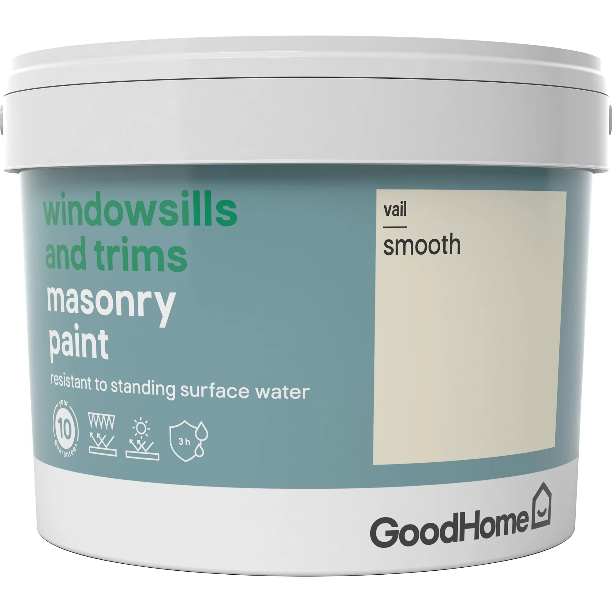GoodHome Windowsills & Trims Vail Smooth Matt Masonry Paint, 2.5L 4 GoodHome Windowsills & Trims Vail Smooth Matt Masonry Paint, 2.5L - Image 2